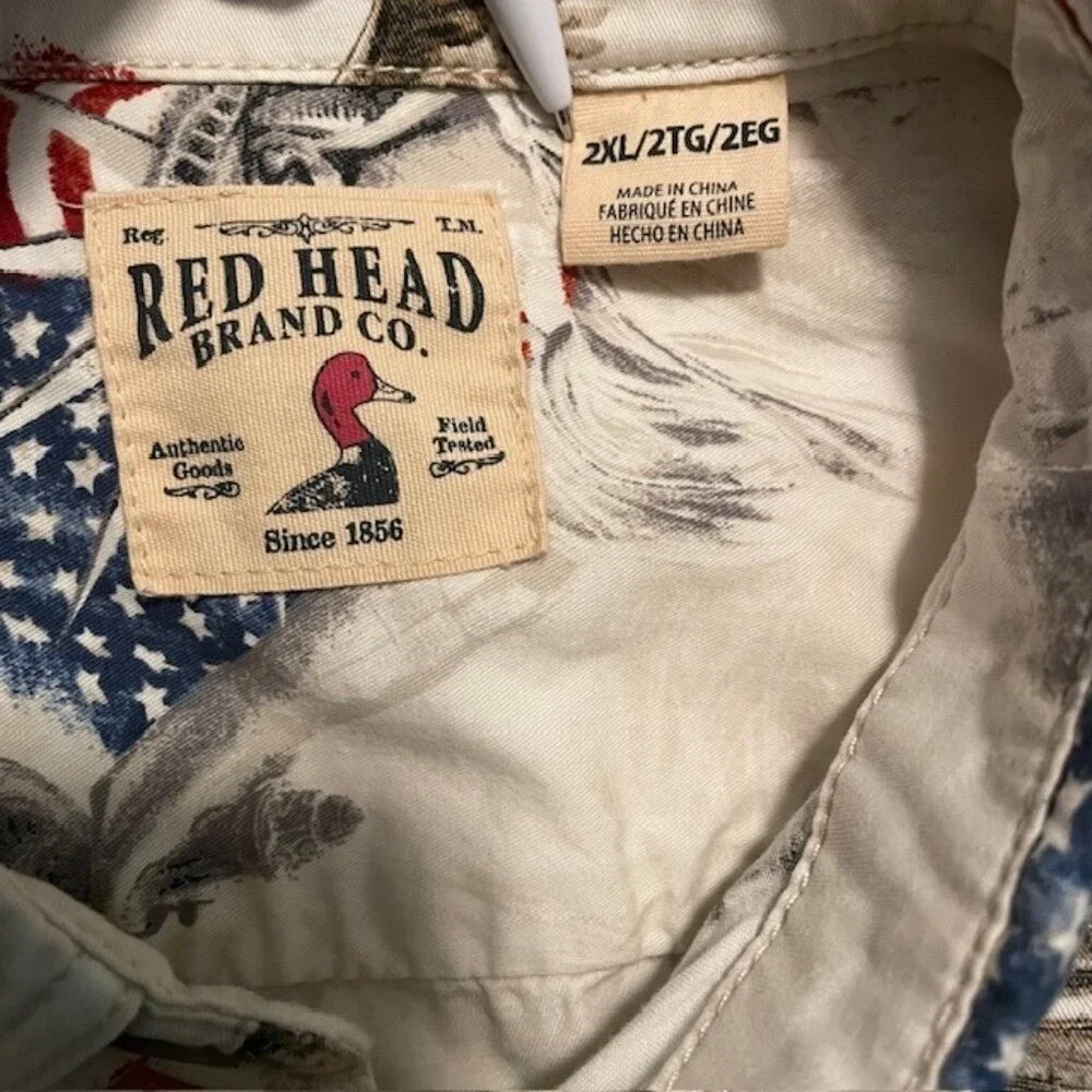 Red Head Brand 2XL Liberty Bell USA Flag Mt Rushmore Eagle Shirt Men Patriotic‎